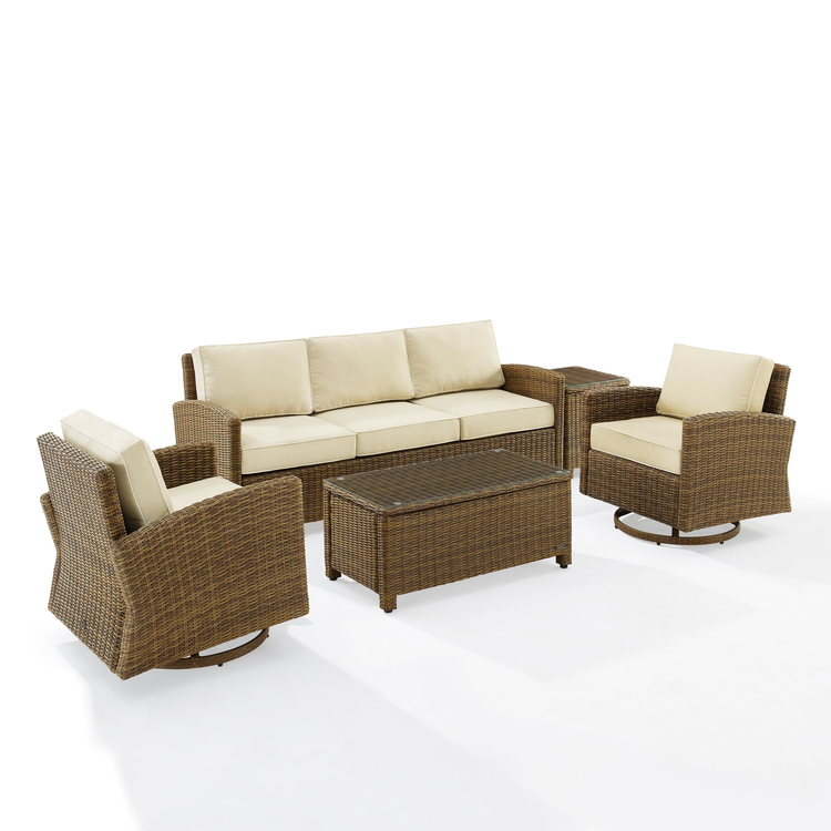 Weathered Brown Swivel Rocker and Sofa Set for Sale - OJCommerce.com