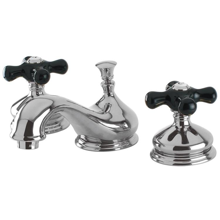 Kingston Brass Heritage Onyx Widespread Lavatory Faucet With Black