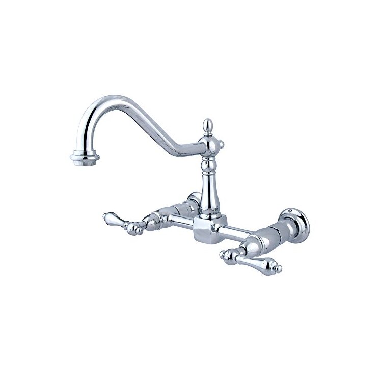 Kingston Brass Heritage 8" Center Wall Mount Kitchen Faucet image - 1