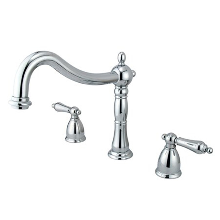 Roman Tub Filler Two Handle Brushed Nickel Faucet Assembly Required - Kingston Brass image - 1