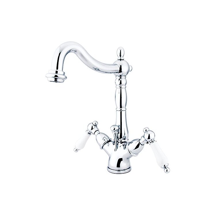 Kingston Brass Heritage Two Handle Mono Deck Lavatory Faucet with Brass Pop-up & Optional Deck Plate image - 1