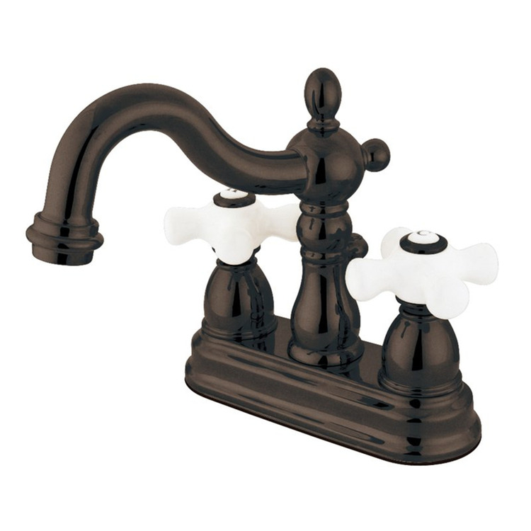 Kingston Brass Heritage Two Handle 4" Centerset Lavatory Faucet with Brass Pop-up image - 1