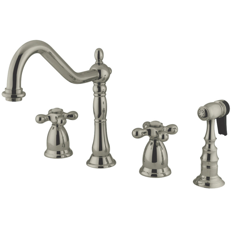 Kingston Brass KS1798AXBS Widespread Kitchen Faucet, Brushed