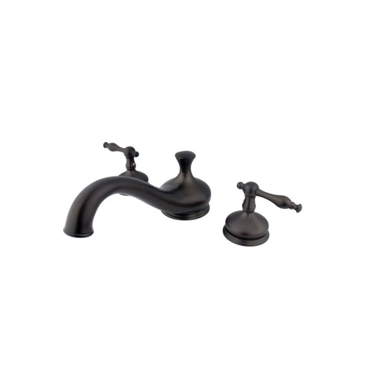 Roman Tub Faucet Brass Oil Rubbed Bronze Two Handle Deck Mounted - Kingston Brass image - 1