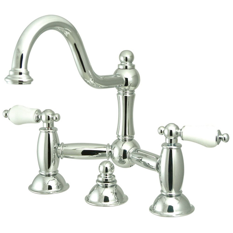 Kingston Brass Two Handle 8" Widespread Lavatory Faucet with Brass Pop-up image - 1