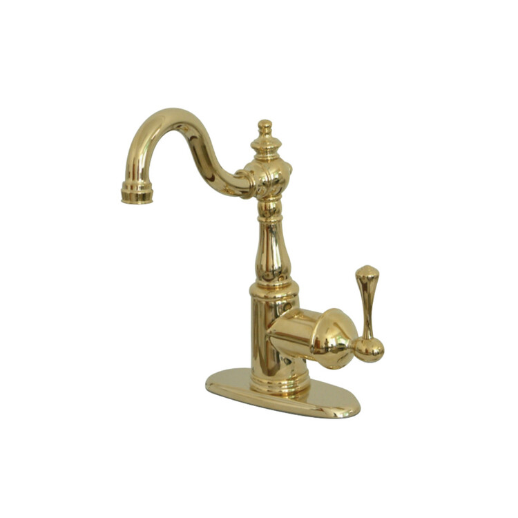 Kingston Brass KS7492BL English Vintage Bar Faucet with Cover Plate, Polished Brass image - 1