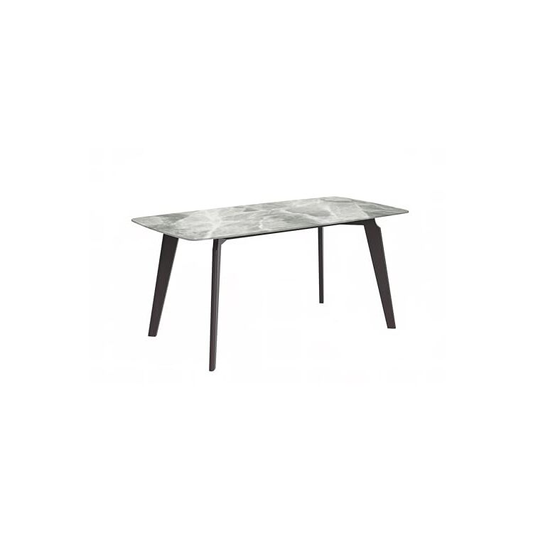 LeisureMod Krevor Series Modern Dining Table Silver Base, With 71 Light ...