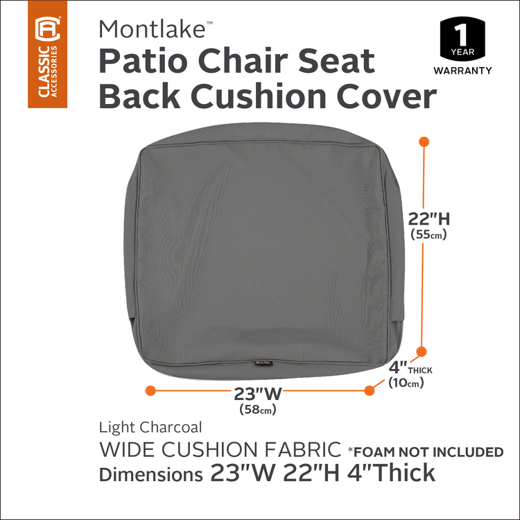 Heavy Duty Outdoor Patio Cushion Cover 23W x 22H x 4T image - 1