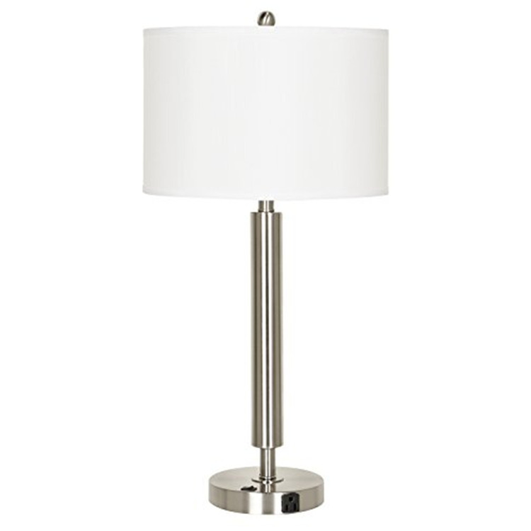 Brushed Steel Metal Table Lamp 30 Tall image - 1