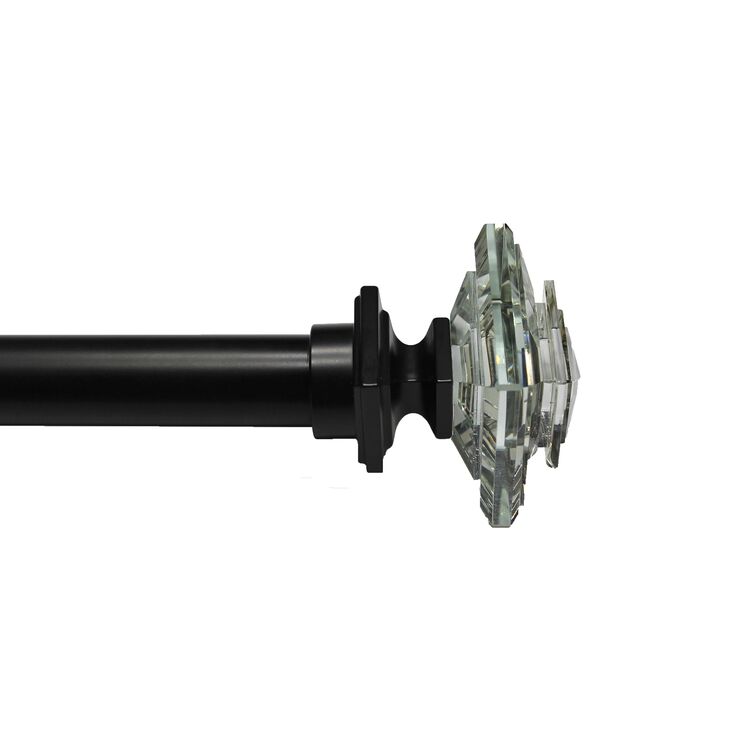 Linen Avenue Glass Square Single Window Curtain Rod Set