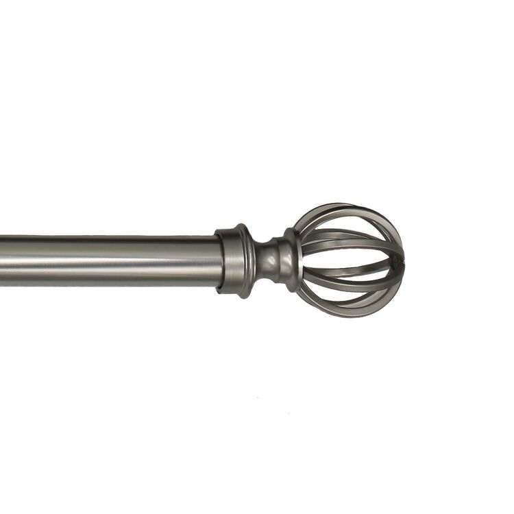 Linen Avenue Cage Single Window Curtain Rod Set, 48 to 86-Inch, Polished Nickel image - 1