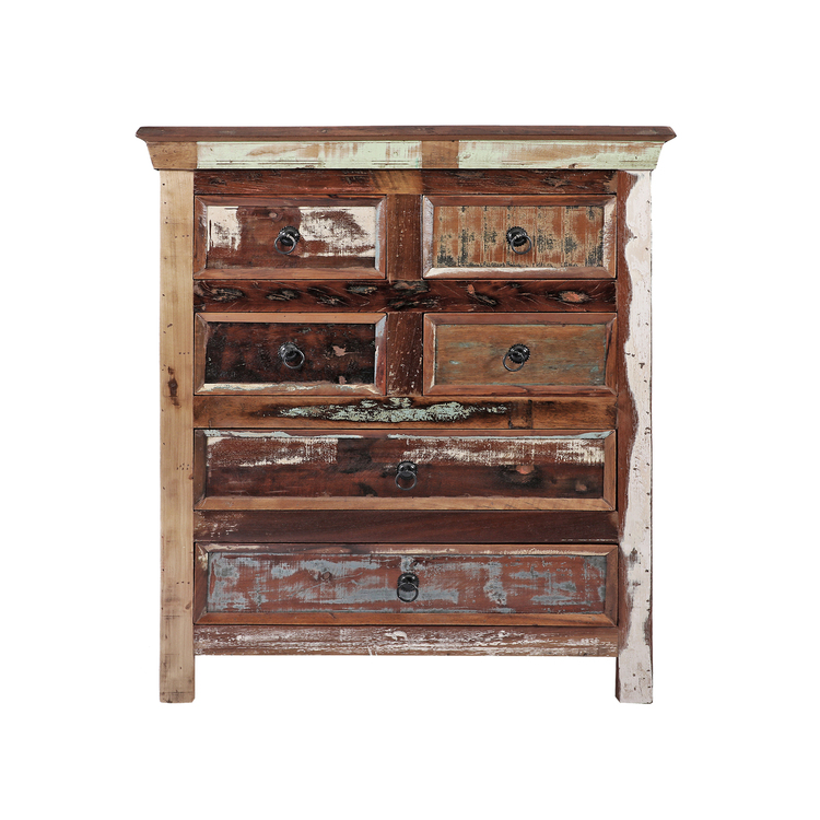 Homestock Eclectic Elegance 6 Drawer Antique Cabinet image - 1