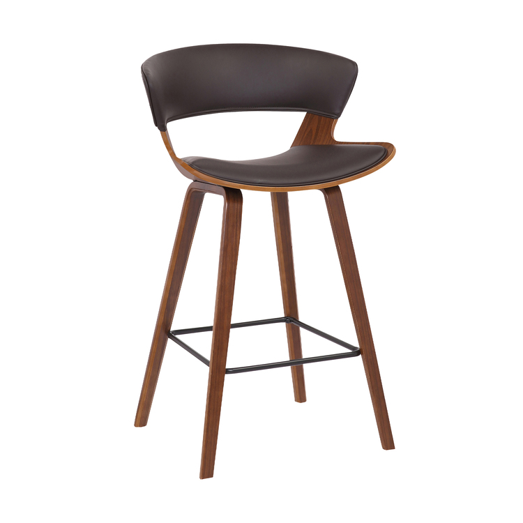 Armen Living Jagger Modern 26-inch Wood and Faux Leather Counter Height Bar Stool image - 1
