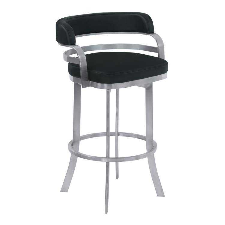 30 Swivel Bar Stool - Gray, Stainless Steel image - 1