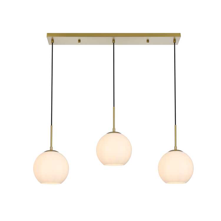 Living District Baxter 36 Inch Pendant Frosted White Shade in Satin Gold image - 1