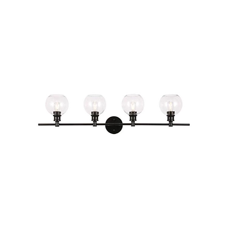 Living District Collier 4 light Black and Clear glass Wall sconce image - 1