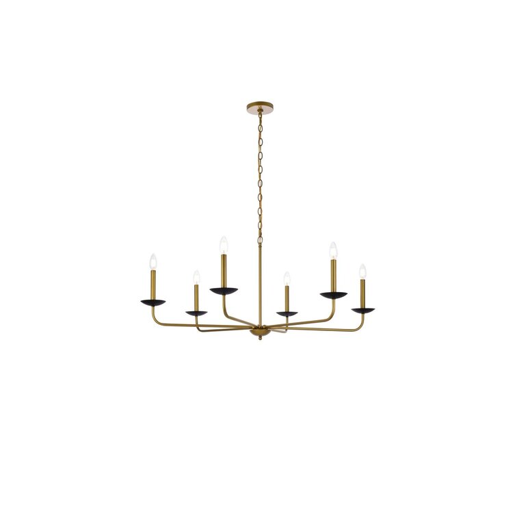 Living District Cohen 42 inch pendant in black and brass image - 1
