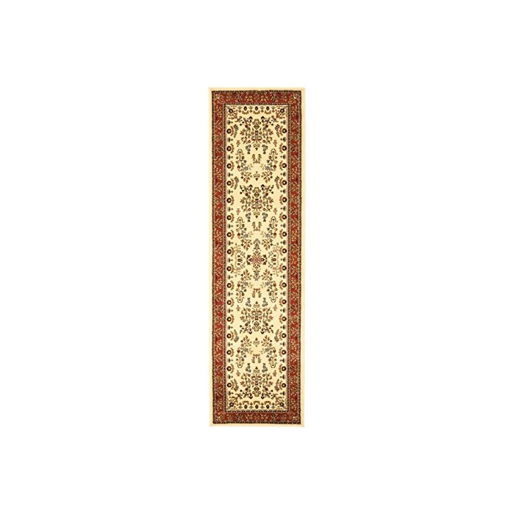 Traditional Ivory Rust Polypropylene Runner Rug 12'L x 2'3W - Safavieh image - 1