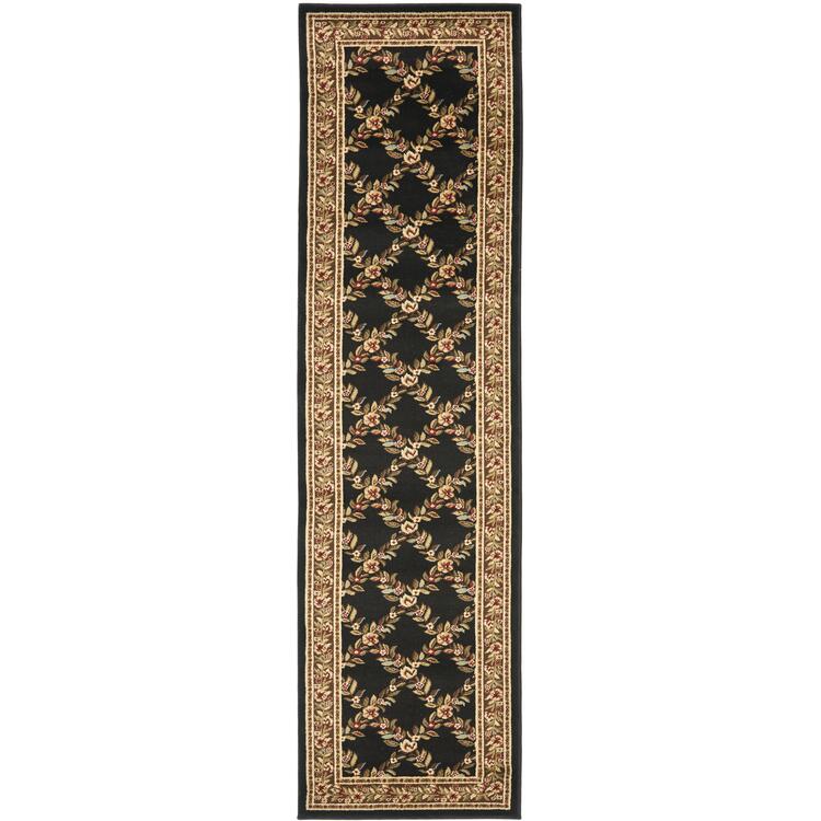 Persian Style Power Loomed Area Rug, 2'3x8', Red/Black Runner - Safavieh image - 1