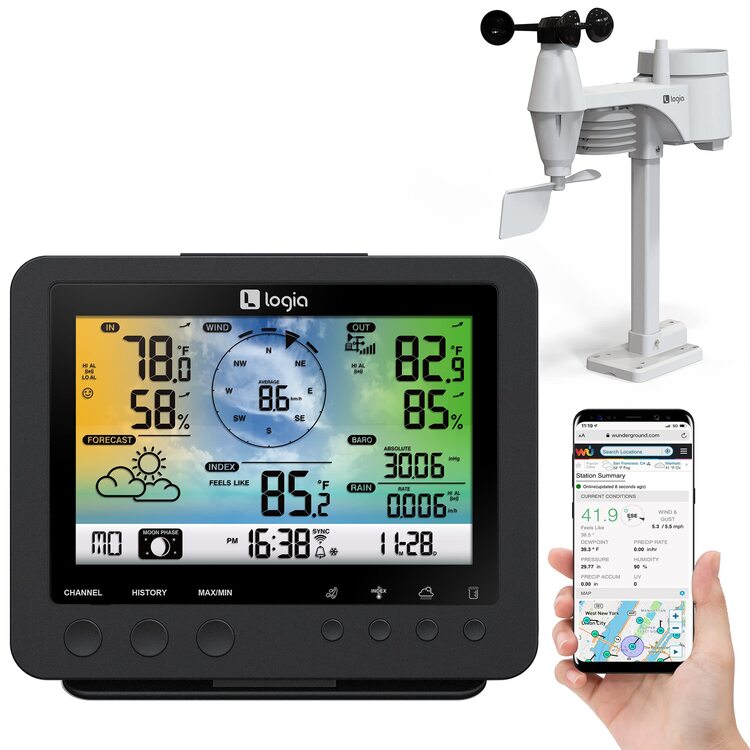 Logia 5-in-1 Wi-fi Weather Station W/Temp, Humidity, Wind Speed, Rain & More image - 1