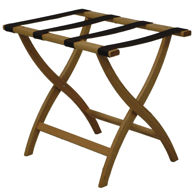 Wooden Mallet Designer Curve Leg Luggage Rack image - 1