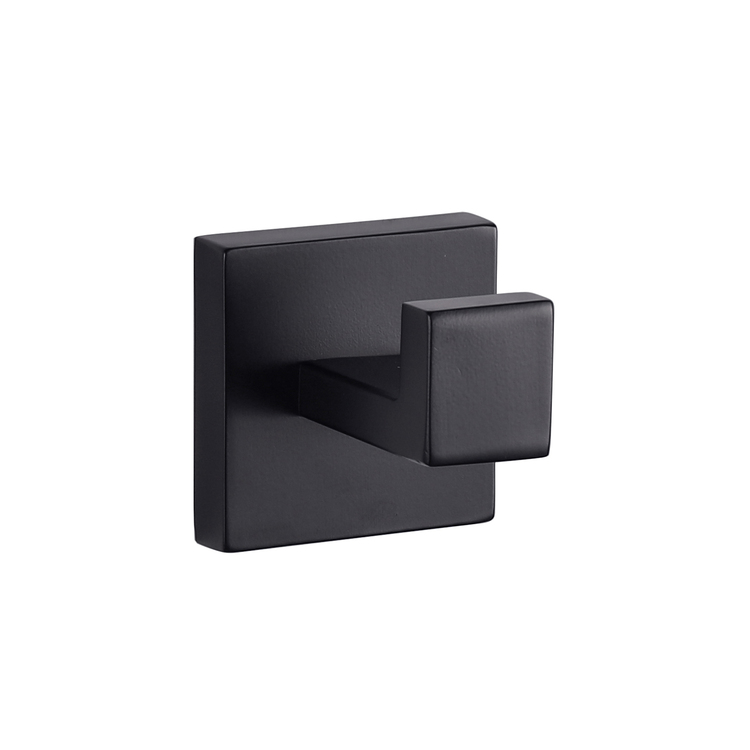 Lexora Bagno Lucido Stainless Steel Robe Hook in Matte Black image - 1