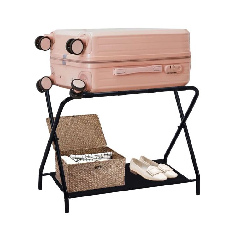 Room Designs Luggage Rack Black Contemporary X-shaped image - 1