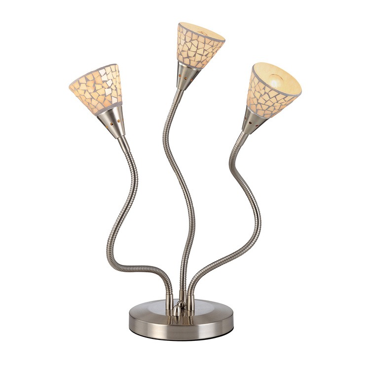3-Lite Table Lamp White Mosaic Shade E12 40Wx3 - Lite Source image - 1