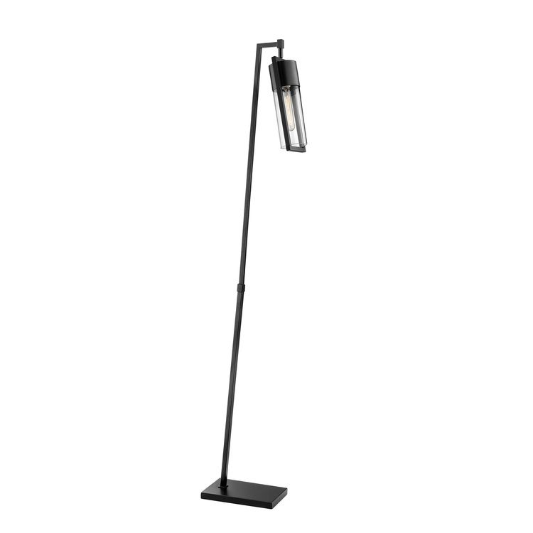 Lite SourceNorman Floor Lamp - Black & Clear Glass Shade image - 1