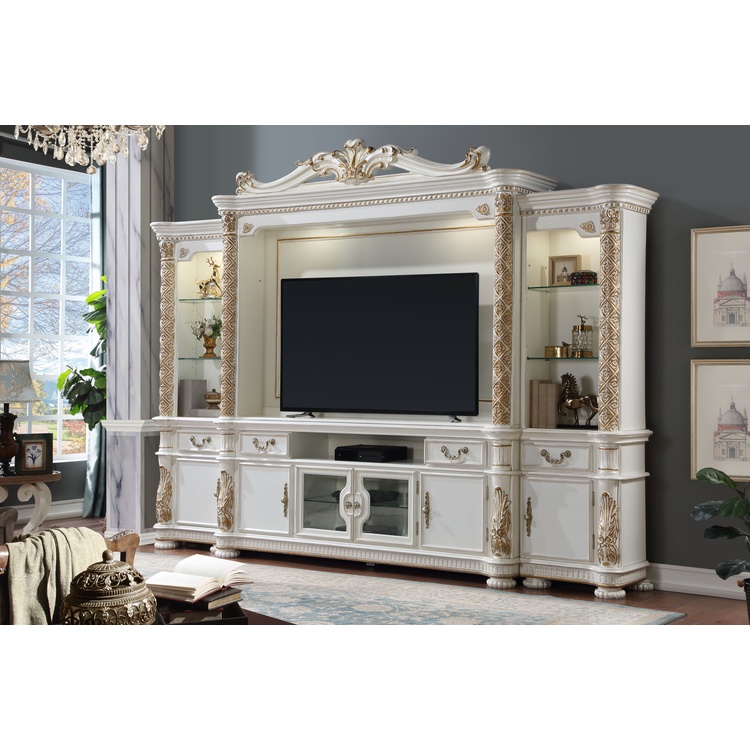 ACME Vendome Entertainment Center, Antique Pearl Finish image - 1