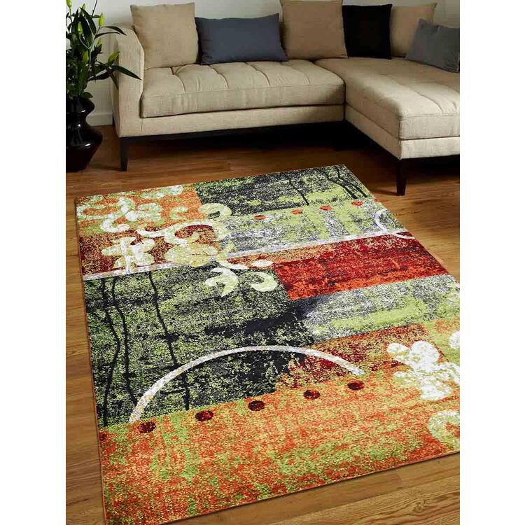 Rugsotic Carpets Machine Made Power Loom Polypropylene 5' x 8' Abstract Area Rug Multi M00043 image - 1