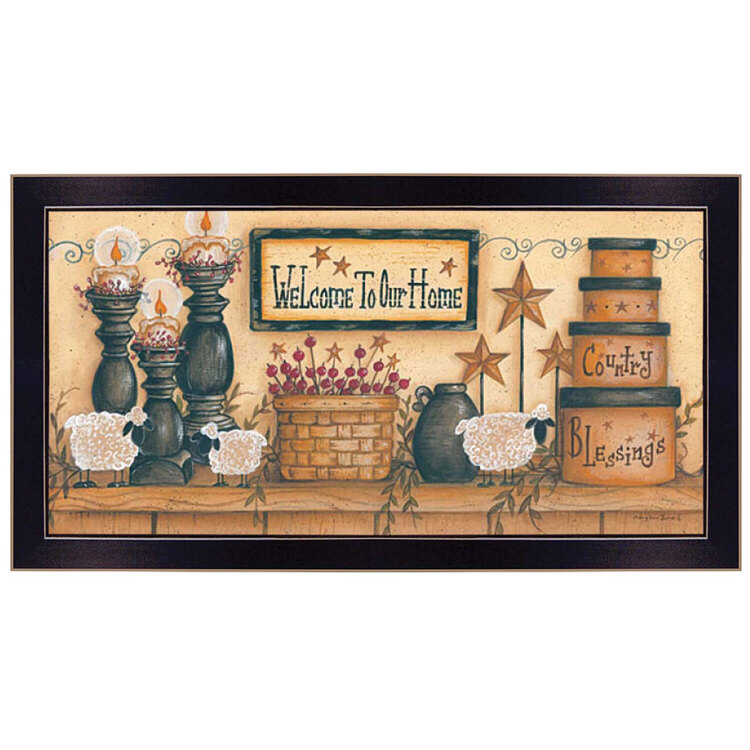 Trendy Decor4U "Welcome to Our Home" By Mary June, Printed Wall Art, Ready To Hang Framed Poster, Black Frame image - 1