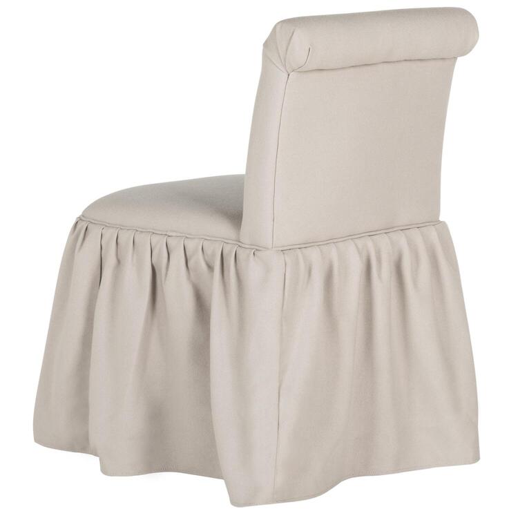 Linen Upholstered Vanity Chair Taupe Linen Fabric - Safavieh image - 1