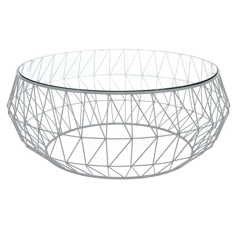 Modern Round Coffee Table - Glass Top & Metal Base|Elegant Living Room Accent Table image - 1