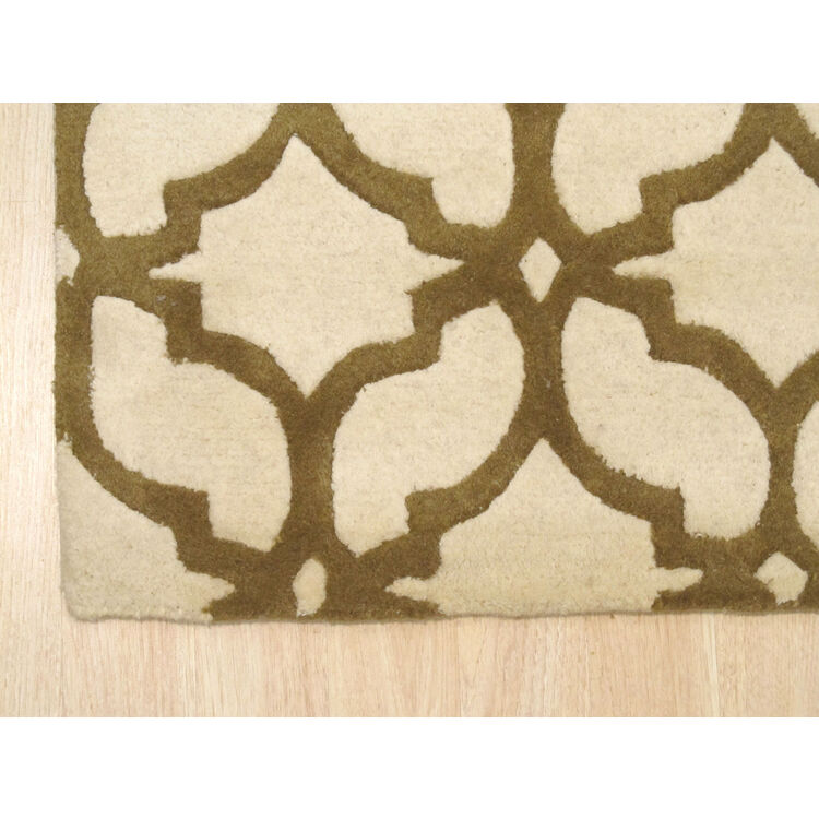 EORC Ivory Hand-Tufted WOOL Contemporary Marla Rug, 7'6 x 9'6 image - 1
