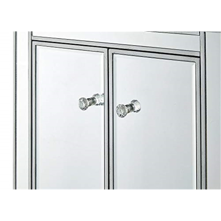 Elegant Decor Cabinet 2 doors 24in. W x 16in. D x 26in. H in antique silver paint image - 1