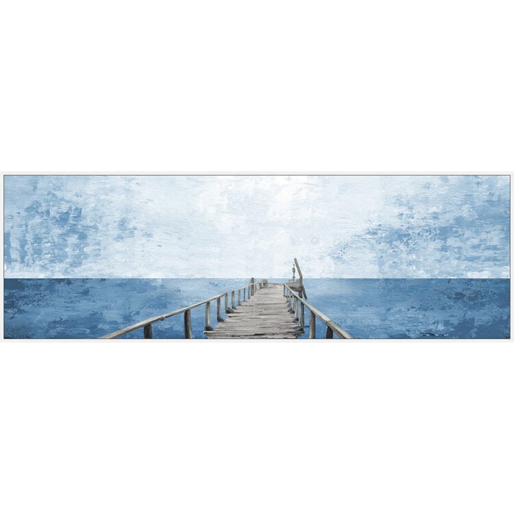 Marmont Hill Weathered Wooden Pier Floater Framed Painting Print on Canvas image - 1