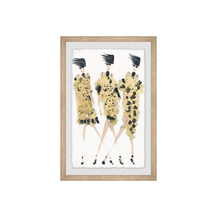 Marmont Hill Yellow Dotted Dress Framed Painting Print image - 1