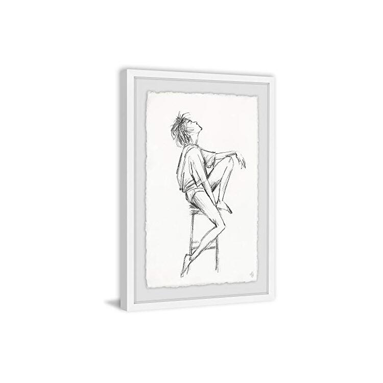 White Vintage Style White Shirt Illustration Framed Print - Marmont Hill image - 1