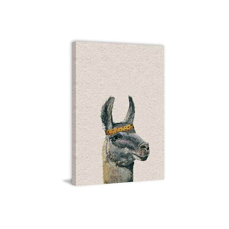 Llama Bandana II Painting Print on Wrapped Canvas image - 1
