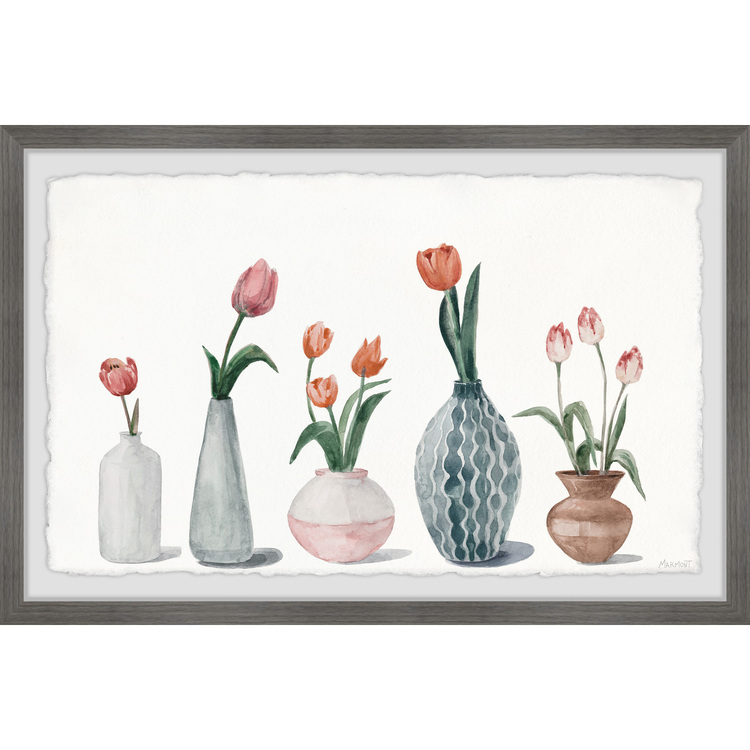 Marmont Hill Bottled Tulips Framed Painting Print image - 1
