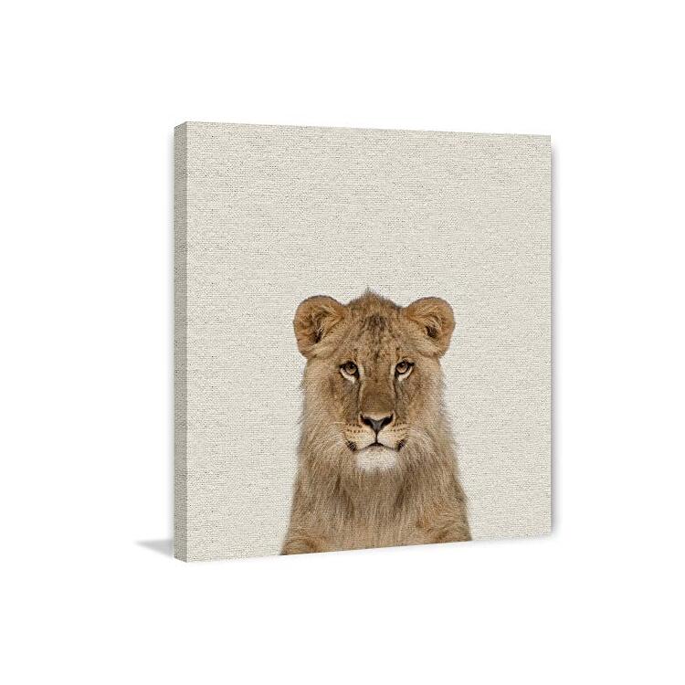 Smiling Lion Painting Print on Wrapped Canvas image - 1