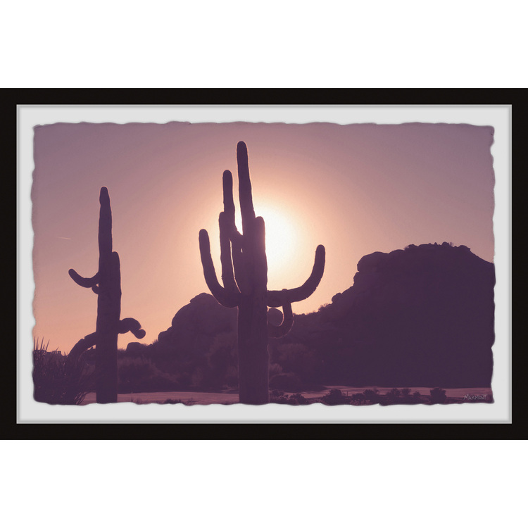 Marmont Hill Cactus Sunset Framed Painting Print image - 1