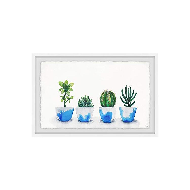 Marmont Hill Touch of Blue Pots Framed Painting Print image - 1