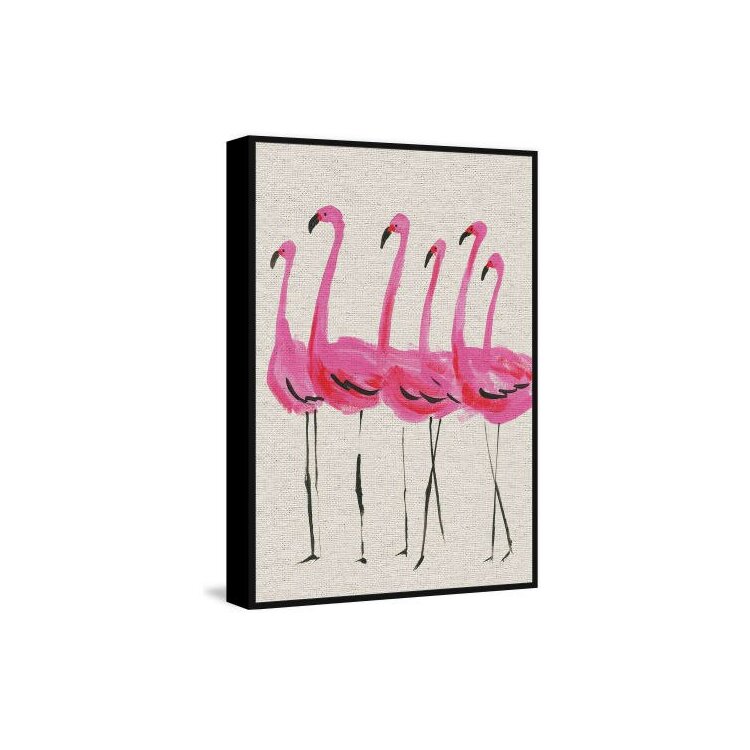 Flamant Roses II Floater Framed Painting Print on Canvas - Marmont Hill image - 1