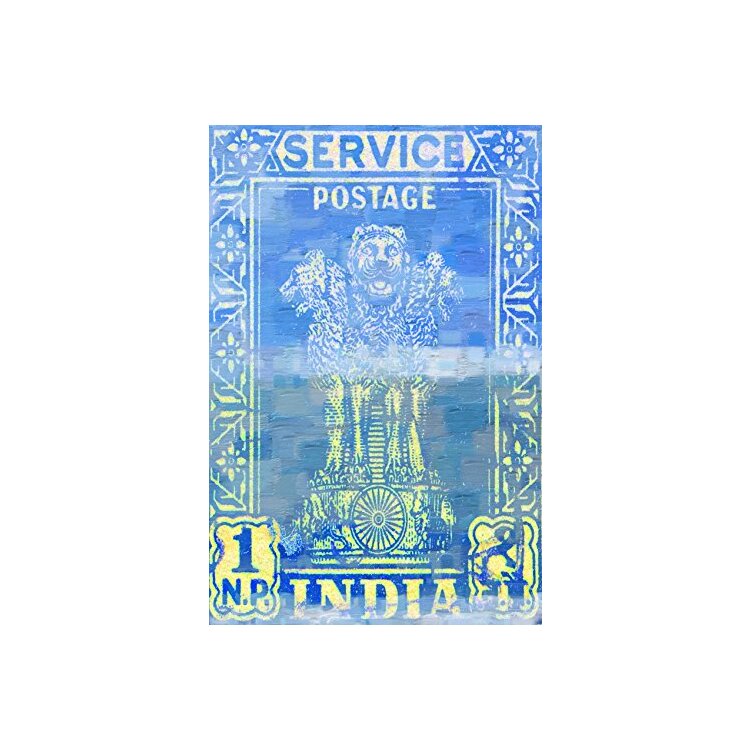 India Postal Art Original Painting Print on Canvas Wrap - Parvez Taj image - 1