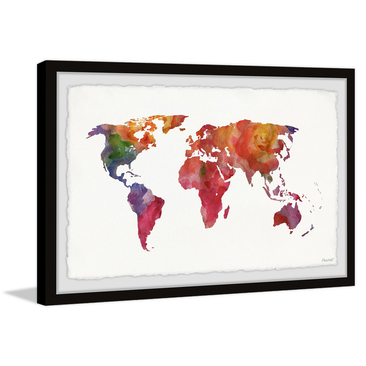 Marmont Hill Colored Map Framed Painting Print image - 1