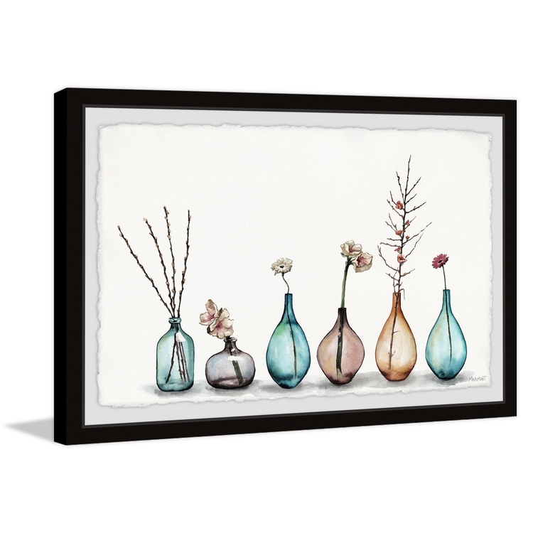 Marmont Hill Colored Bottles Framed Painting Print image - 1
