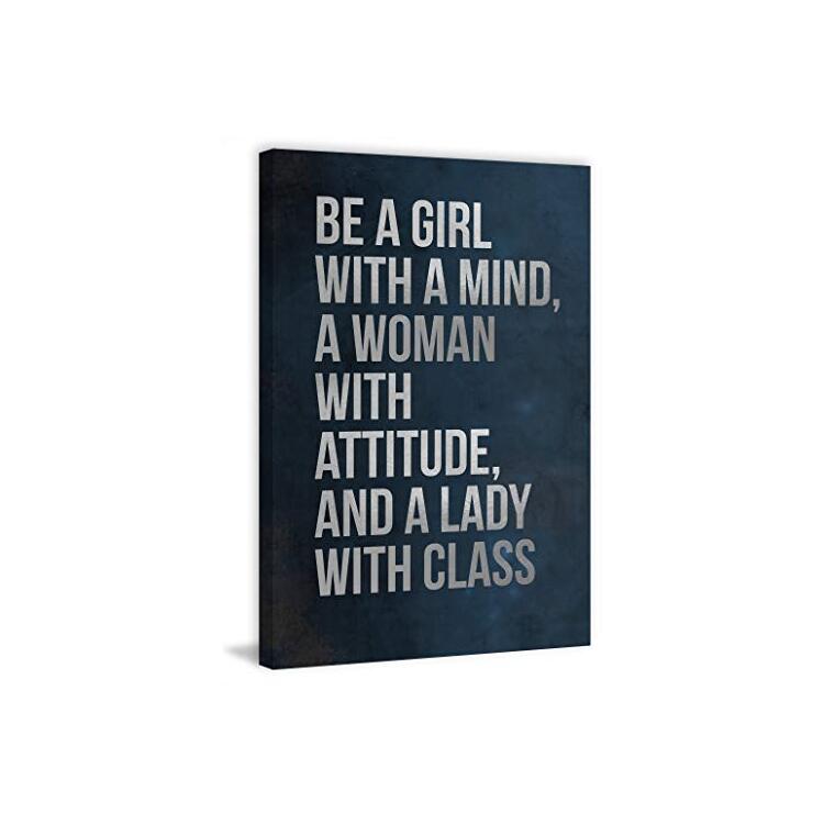 Marmont Hill Be a Girl with a Mind Painting Print on Wrapped Canvas image - 1