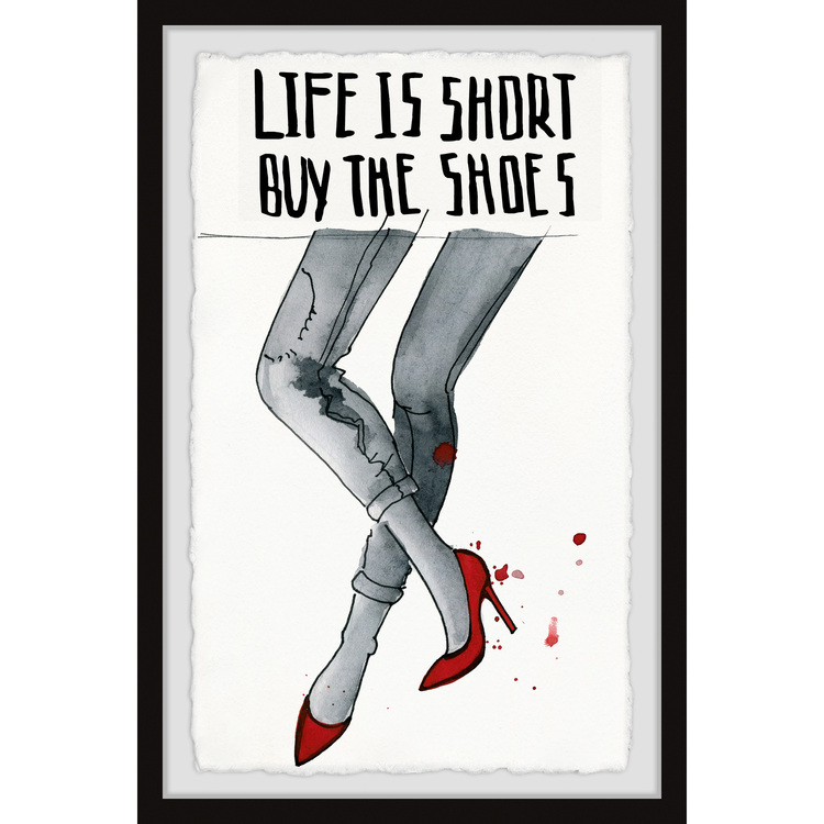Framed Red Shoes Art Print Giclée on High Resolution Paper 16x24 inches - Marmont Hill image - 1
